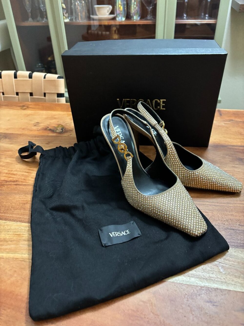 Versace Gold Sparkely Heels